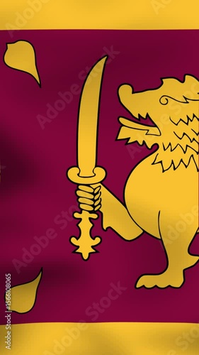 Vertical video of the Sri Lanka flag waving in the wind — a symbolic and elegant visual ideal for cultural campaigns, travel branding, educational content, and international celebration themes
