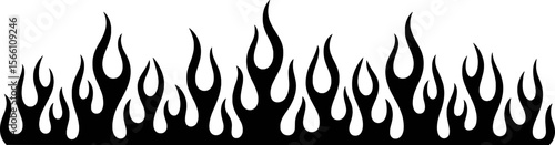 Black flames tribal design fire flames design