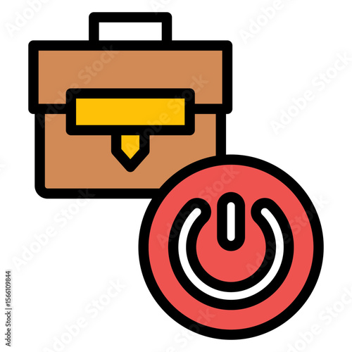 Shutdown icon vector image. Can be used for Business Disruption.