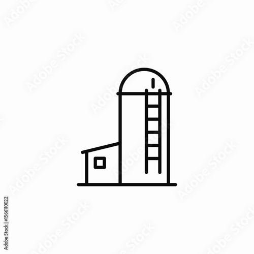 agricultural silo icon sign vector
