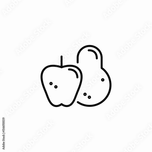 apple pear icon sign vector