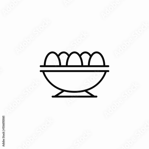 bowl eggs icon sign vector
