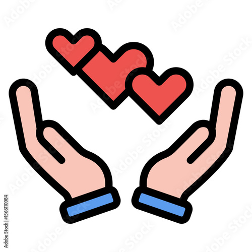 Compassion icon vector image. Can be used for World Refugee Day.