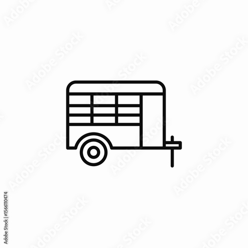 horse trailer icon sign vector