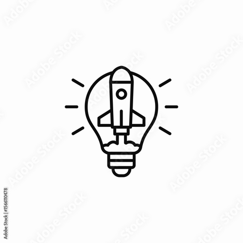 innovative launch icon sign vector