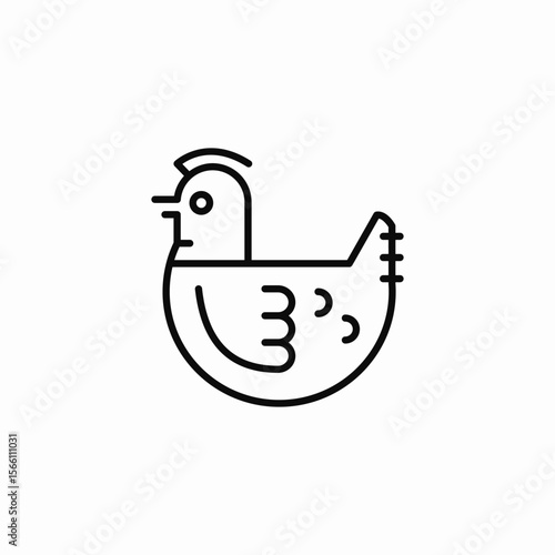 simple chicken icon sign vector