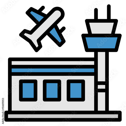Airport icon vector image. Can be used for Airplane.