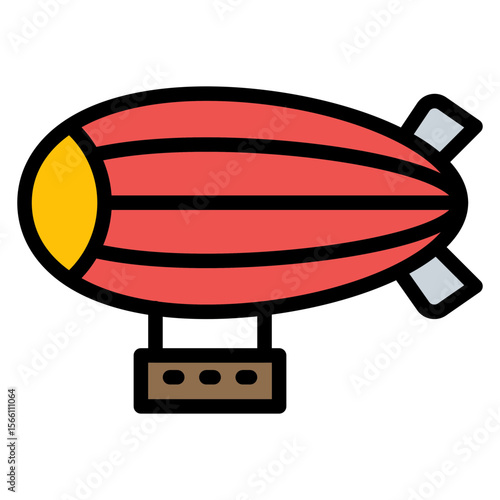 Airship icon vector image. Can be used for Airplane.