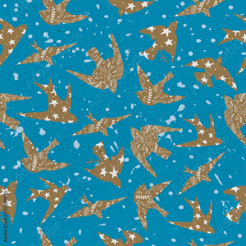 Festive Woodland Animals Repeat Vector Pattern 6