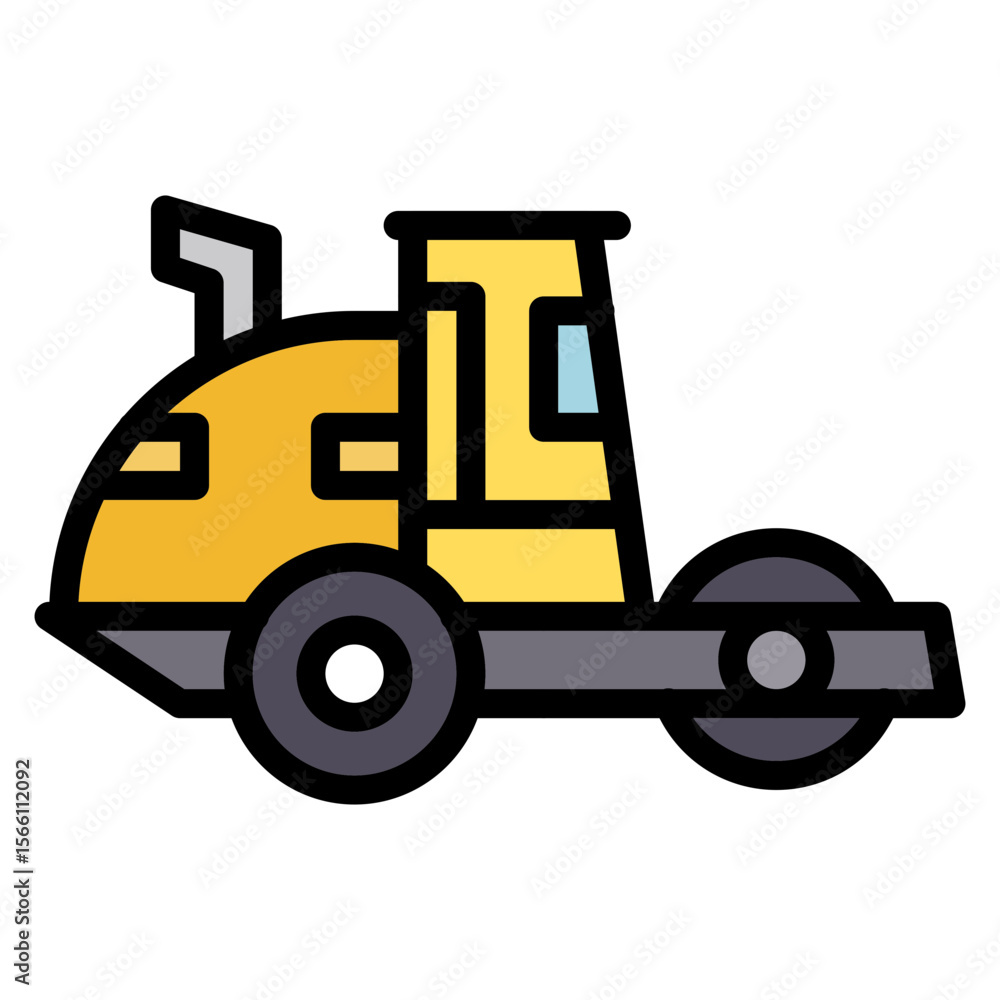 Fototapeta premium Compaction Roller icon vector image. Can be used for Construction Vehicles.
