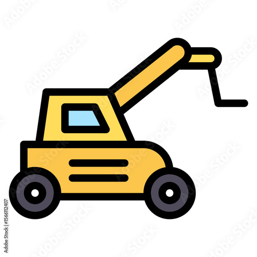 Telescopic Handler icon vector image. Can be used for Construction Vehicles.