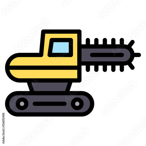 Trencher icon vector image. Can be used for Construction Vehicles.