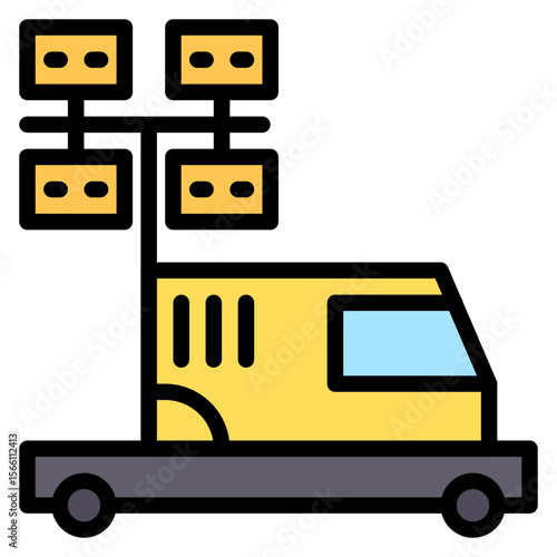 Tower Light icon vector image. Can be used for Construction Vehicles.