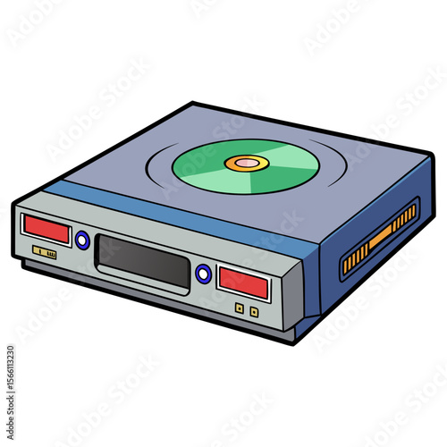 dvd player on white background