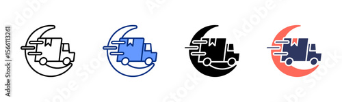 Overnight Shipping icon sheet multiple style collection