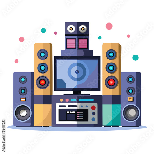 set of vector audio speakers