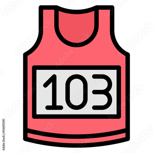 Running Bib icon vector image. Can be used for Track and Field.
