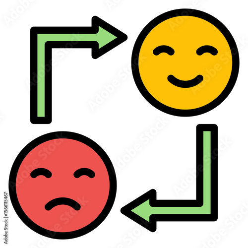 Emotional Rollercoaster icon vector image. Can be used for ADHD.