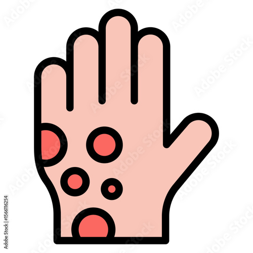 Rash icon vector image. Can be used for Skin Burns.