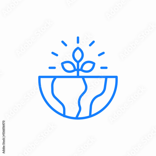 growing earth icon sign vector