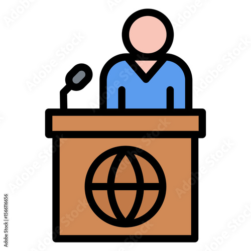 News Anchor icon vector image. Can be used for Press Freedom Day.