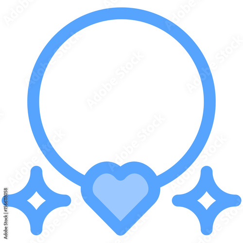 Necklace   Flat Blue Icon