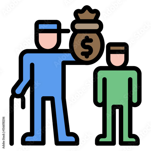 Handing Over icon vector image. Can be used for Inheritance.