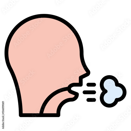Shortness of Breath icon vector image. Can be used for Allergy Symptoms.