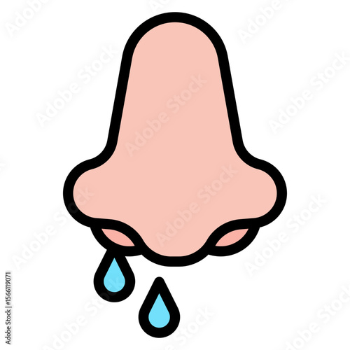Runny Nose icon vector image. Can be used for Allergy Symptoms.