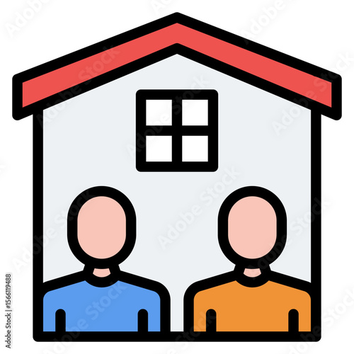 Roommates icon vector image. Can be used for Social Relationship.