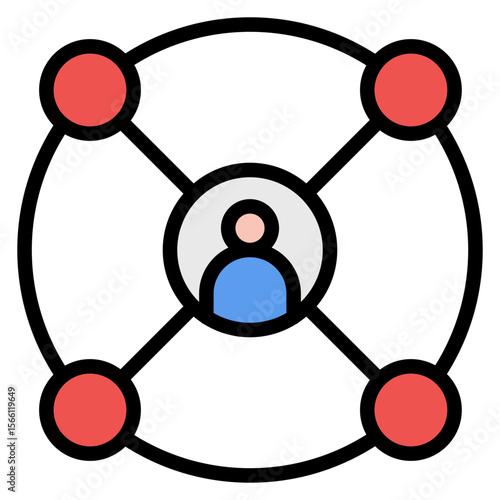 Social Circle icon vector image. Can be used for Social Relationship.