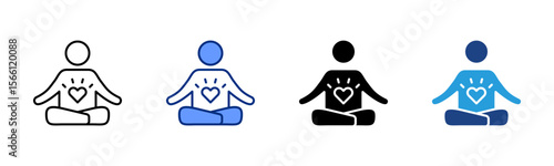 Meditation icon sheet multiple style collection