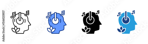 Music Therapy icon sheet multiple style collection