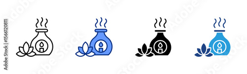 Aromatherapy icon sheet multiple style collection