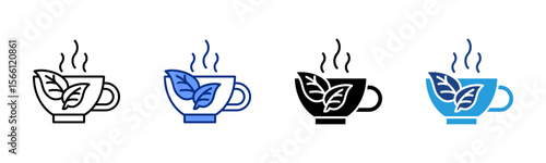 Herbal Drink icon sheet multiple style collection