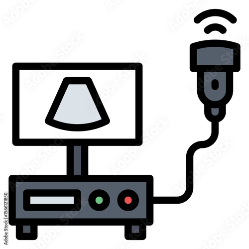 Ultrasound icon vector image. Can be used for Medical Tests.