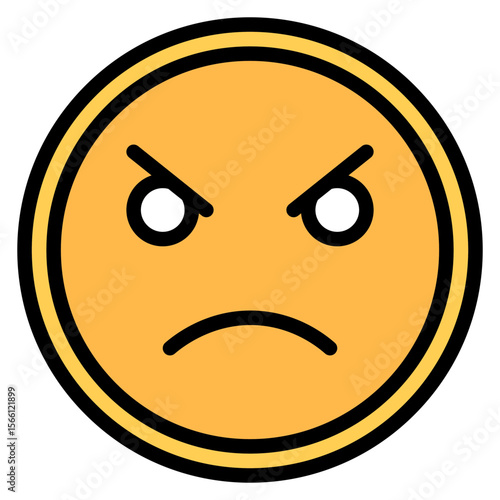 Angry icon vector image. Can be used for Human Emotions.