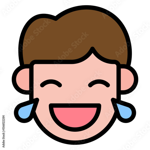 Laugh icon vector image. Can be used for Human Emotions.