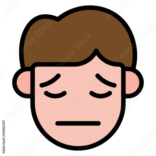 Pensive icon vector image. Can be used for Human Emotions.
