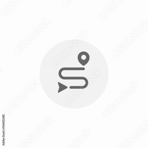 curved path icon sign vector
