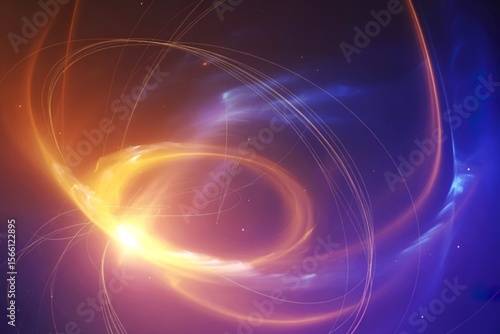 A vibrant abstract artwork depicting a cosmic nebula with swirling colors