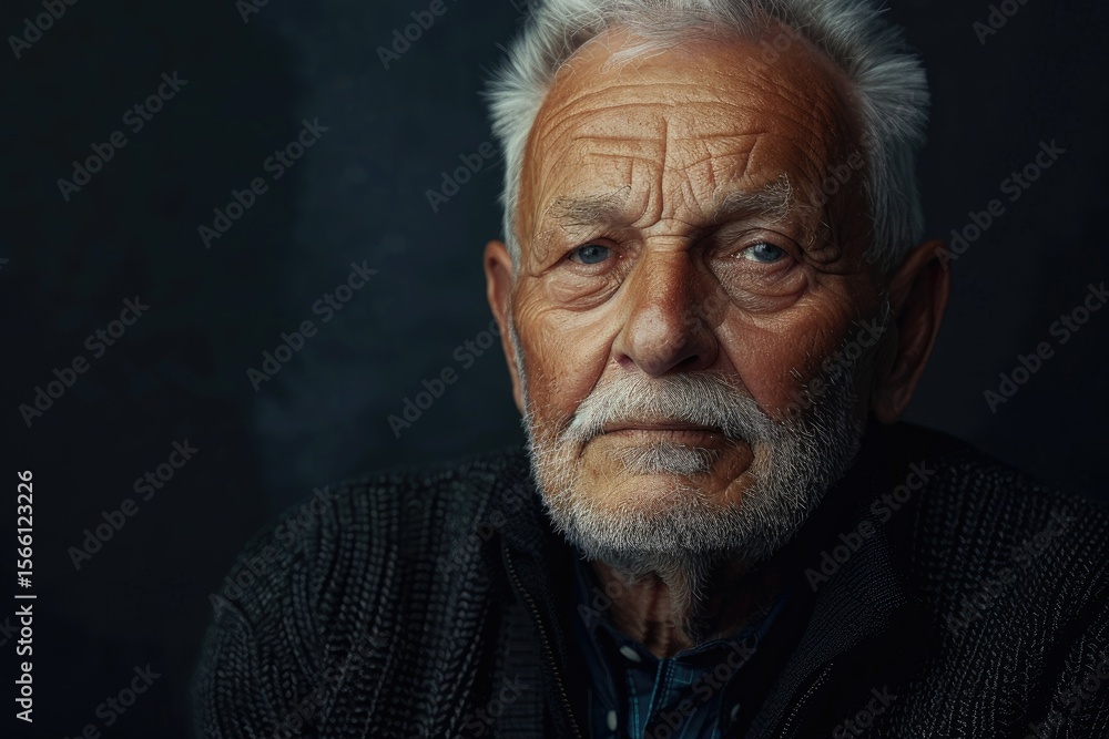 Vibrant Image of Portrait of Elegant Aged Man Vibrant Image of Portrait of Elegant Aged Man