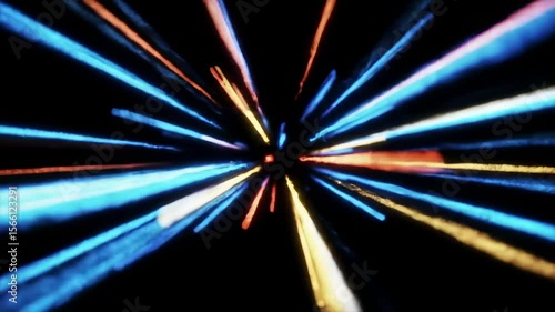Abstract vibrant rays converging to a central point