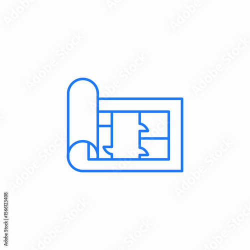 house blueprint icon sign vector