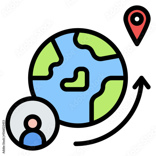 Migration icon vector image. Can be used for Data Science.