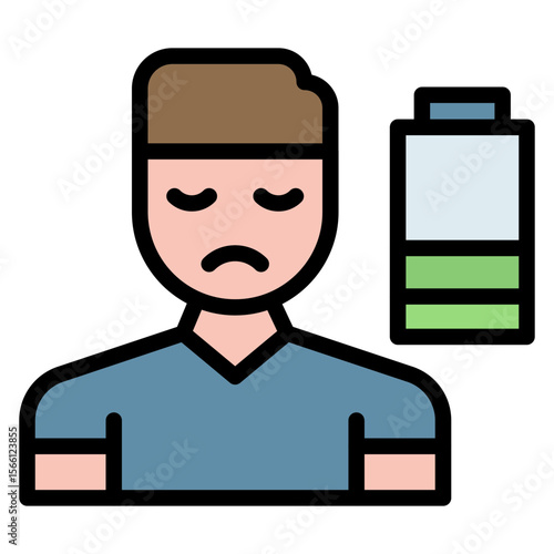 Fatigue icon vector image. Can be used for Burnout.