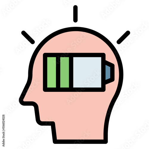 Mental Drain icon vector image. Can be used for Burnout.
