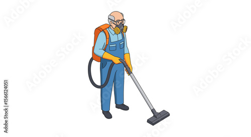 Professional cleaning concept vector illustration in flat style for design use