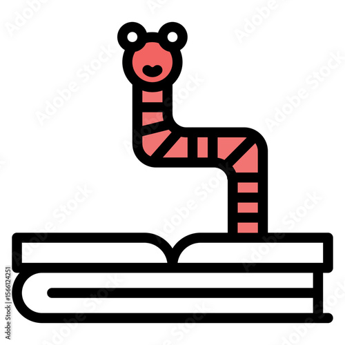 Bookworm icon vector image. Can be used for Urban Tribes.