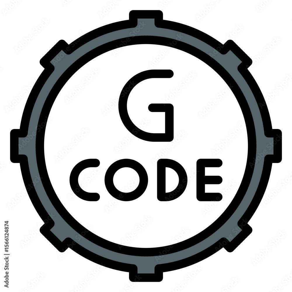 G Code icon vector image. Can be used for 3d Printing.